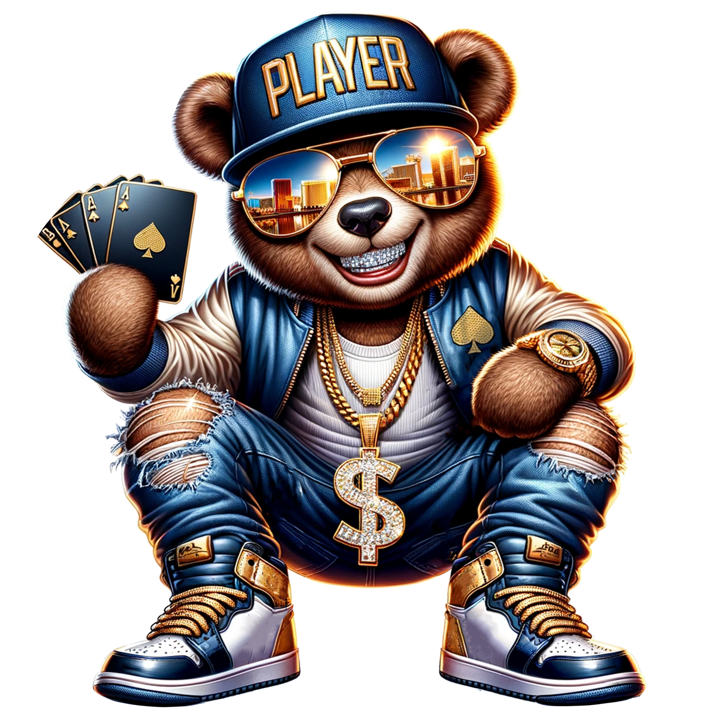 Hoodie Poker Bear